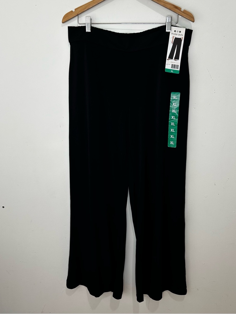 Three Dots Women’s Black Dress Pants Pull On Stretch Elastic size XL